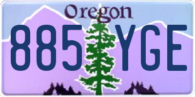 OR license plate 885YGE
