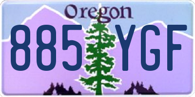 OR license plate 885YGF