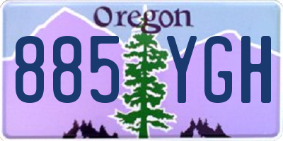 OR license plate 885YGH