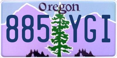 OR license plate 885YGI
