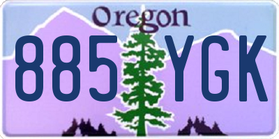 OR license plate 885YGK