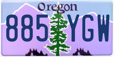 OR license plate 885YGW