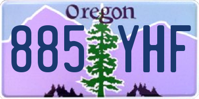 OR license plate 885YHF