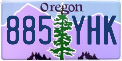 OR license plate 885YHK