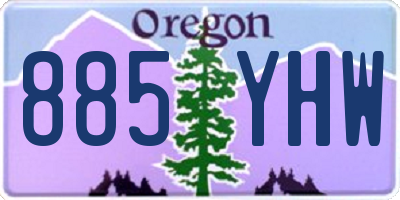 OR license plate 885YHW