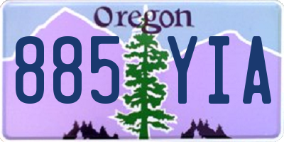 OR license plate 885YIA