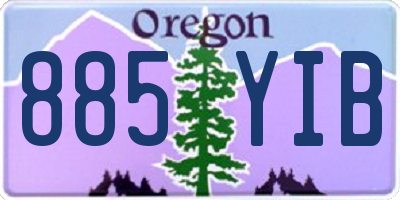 OR license plate 885YIB