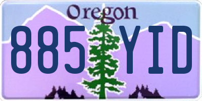 OR license plate 885YID
