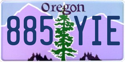 OR license plate 885YIE