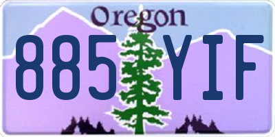 OR license plate 885YIF
