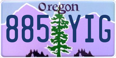 OR license plate 885YIG