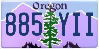 OR license plate 885YII