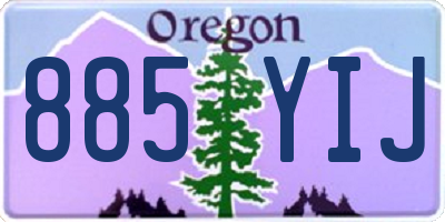 OR license plate 885YIJ