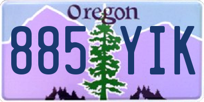 OR license plate 885YIK