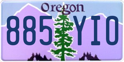 OR license plate 885YIO