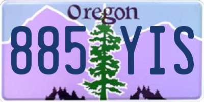 OR license plate 885YIS