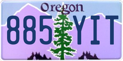 OR license plate 885YIT