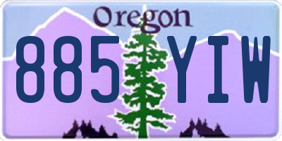 OR license plate 885YIW