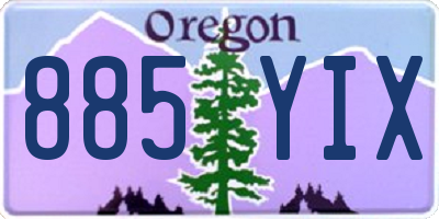OR license plate 885YIX