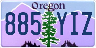 OR license plate 885YIZ