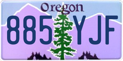 OR license plate 885YJF