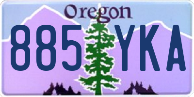 OR license plate 885YKA