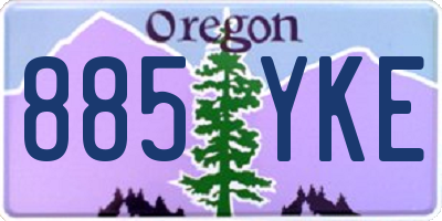 OR license plate 885YKE
