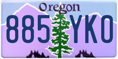 OR license plate 885YKO