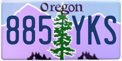 OR license plate 885YKS