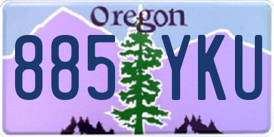 OR license plate 885YKU