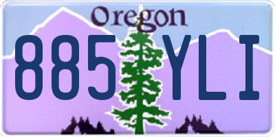 OR license plate 885YLI