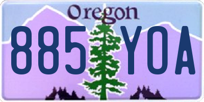 OR license plate 885YOA