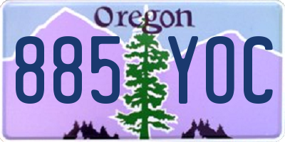 OR license plate 885YOC