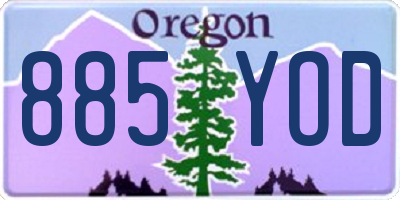 OR license plate 885YOD