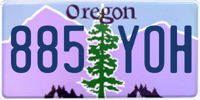 OR license plate 885YOH