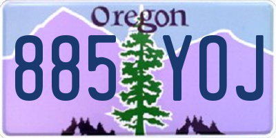 OR license plate 885YOJ