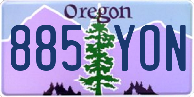 OR license plate 885YON
