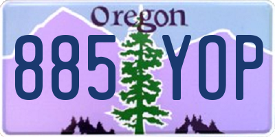 OR license plate 885YOP