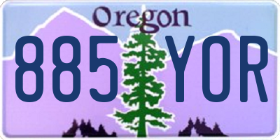 OR license plate 885YOR