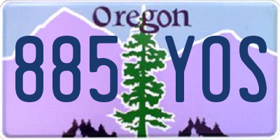 OR license plate 885YOS