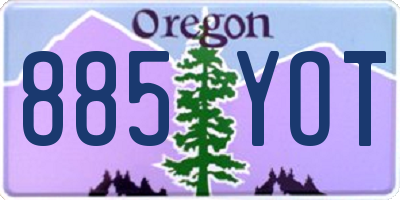 OR license plate 885YOT