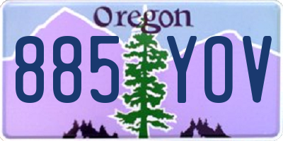 OR license plate 885YOV