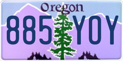 OR license plate 885YOY