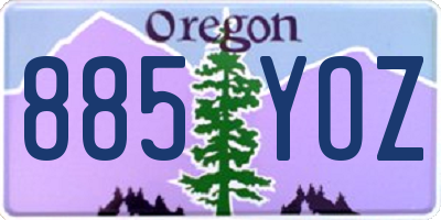 OR license plate 885YOZ