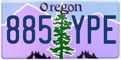 OR license plate 885YPE