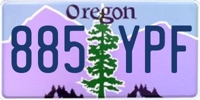 OR license plate 885YPF