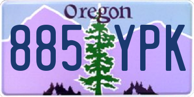 OR license plate 885YPK