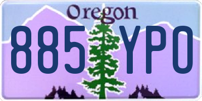 OR license plate 885YPO
