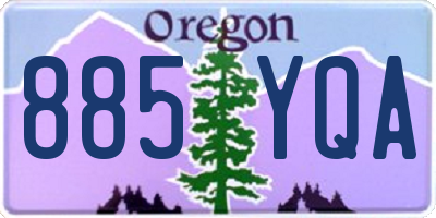 OR license plate 885YQA