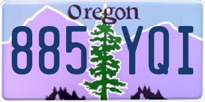 OR license plate 885YQI